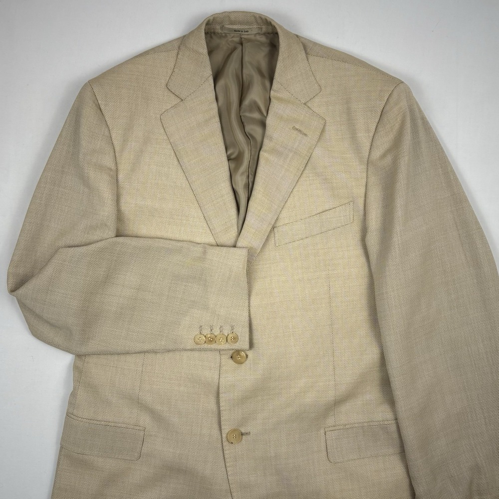VTG Ermenegildo Zegna Travel Wool/Silk Basketweave Surgeon Cuffs Sport Coat 38R